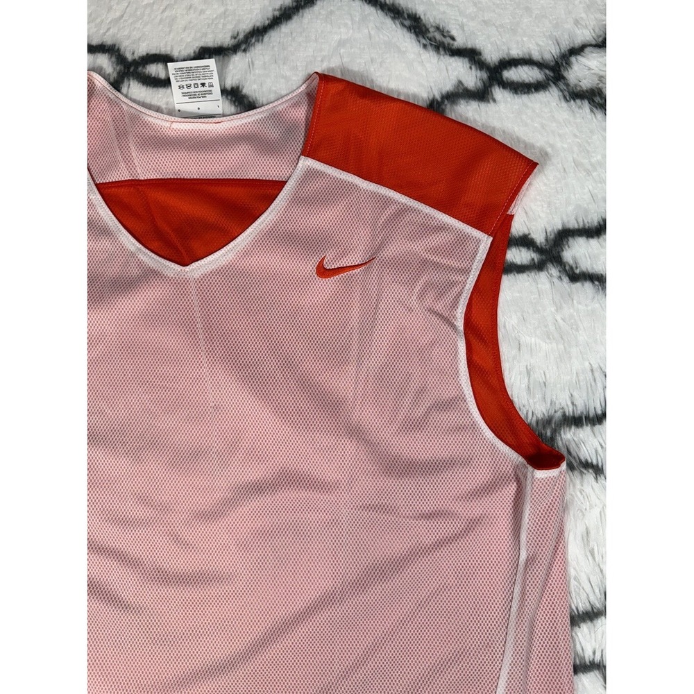 NIKE Team Dri-FIT Reversible Pinnie Practice Jersey Orange White Mens Sz S *NEW* - Picture 7 of 8